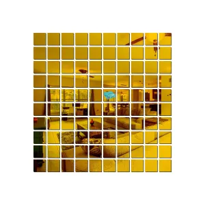 100 Square Golden Wall Mirrors|Acrylic Stickers|Mirrors|Wall Mirror Stickers|Wall Mirror Decor|Stickers for Wall|Sticker Mirror|Acrylic Mirror|Mirror for Wall|Mirror Stickers.663