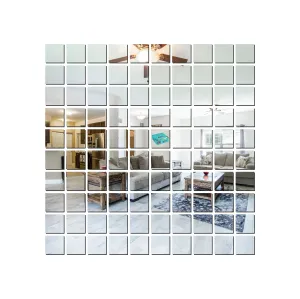100 Square Silver Wall Mirrors|Acrylic Stickers|Mirrors|Wall Mirror Stickers|Wall Mirror Decor|Stickers for Wall|Sticker Mirror|Acrylic Mirror|Mirror for Wall|Mirror Stickers.689