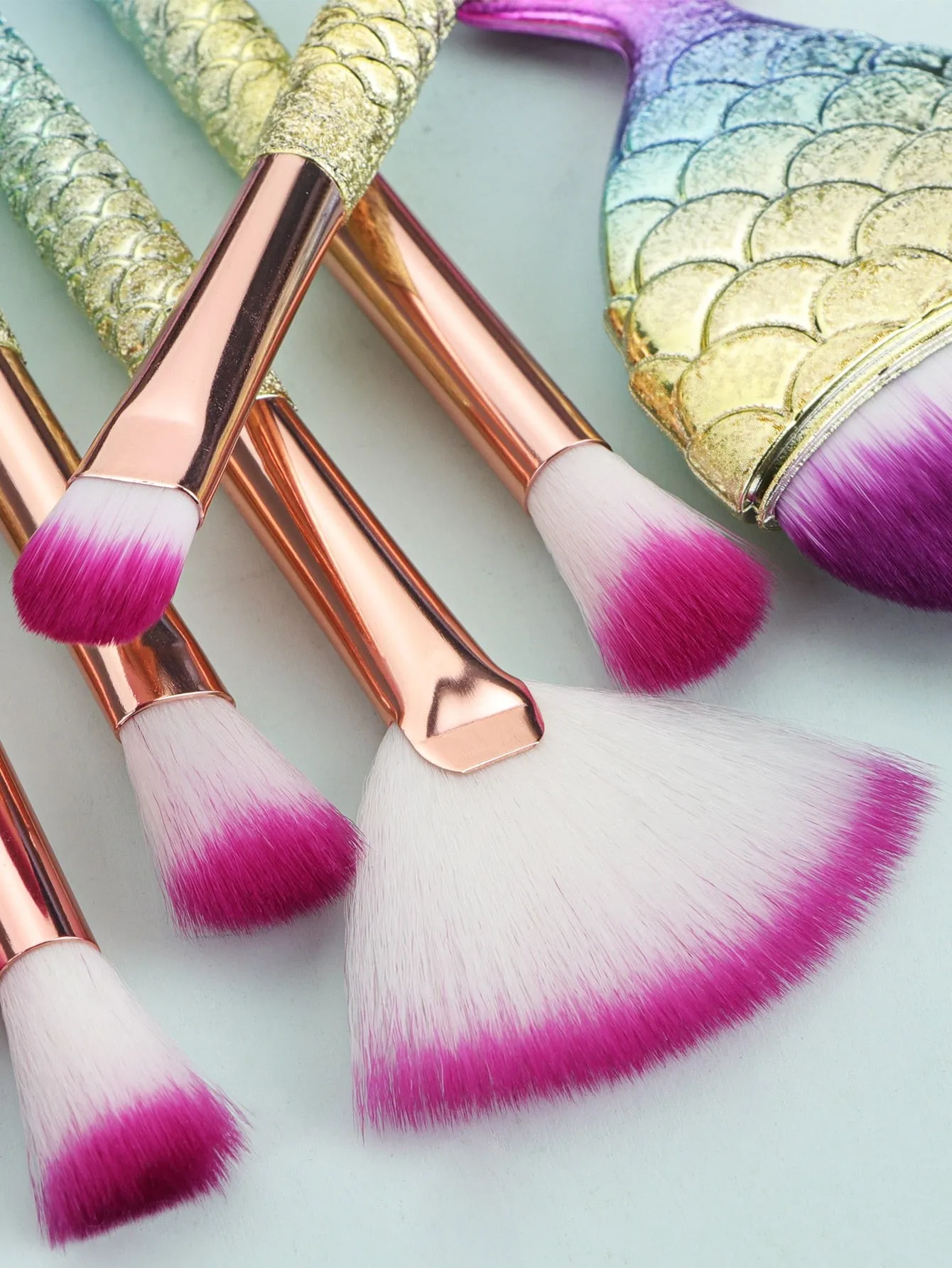 11pcs Mermaid Handle Makeup Brush Set