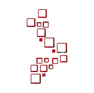 18 Square Red Wall Mirrors|Acrylic Stickers|Mirrors|Wall Mirror Stickers|Wall Mirror Decor|Stickers for Wall|Sticker Mirror|Acrylic Mirror|Mirror for Wall|Mirror Stickers.464