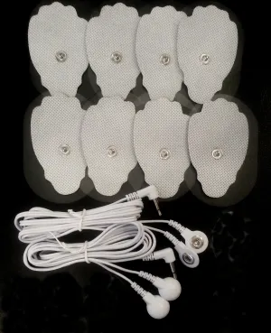 2 Electrode Lead Cables (3.5mm Plug)  8 Massage Pads for TENS Massager