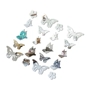 20 Big Butterfly Silver Wall Mirrors|Acrylic Stickers|Mirrors|Wall Mirror Stickers|Wall Mirror Decor|Stickers for Wall|Sticker Mirror|Acrylic Mirror|Mirror for Wall|Mirror Stickers.869
