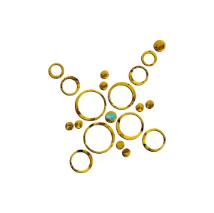 20 Ring and Dots Golden Wall Mirrors|Acrylic Stickers|Mirrors|Wall Mirror Stickers|Wall Mirror Decor|Stickers for Wall|Sticker Mirror|Acrylic Mirror|Mirror for Wall|Mirror Stickers.519
