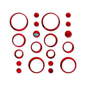 20 Ring and Dots Red Wall Mirrors|Acrylic Stickers|Mirrors|Wall Mirror Stickers|Wall Mirror Decor|Stickers for Wall|Sticker Mirror|Acrylic Mirror|Mirror for Wall|Mirror Stickers.525