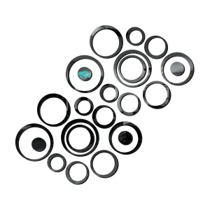 24 Ring and Dots Black Wall Mirrors|Acrylic Stickers|Mirrors|Wall Mirror Stickers|Wall Mirror Decor|Stickers for Wall|Sticker Mirror|Acrylic Mirror|Mirror for Wall|Mirror Stickers.543