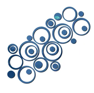 30 Ring and Dots Blue Wall Mirrors|Acrylic Stickers|Mirrors|Wall Mirror Stickers|Wall Mirror Decor|Stickers for Wall|Sticker Mirror|Acrylic Mirror|Mirror for Wall|Mirror Stickers.559