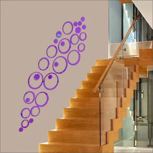 30 Ring and Dots Purple Wall Mirrors|Acrylic Stickers|Mirrors|Wall Mirror Stickers|Wall Mirror Decor|Stickers for Wall|Sticker Mirror|Acrylic Mirror|Mirror for Wall|Mirror Stickers.562