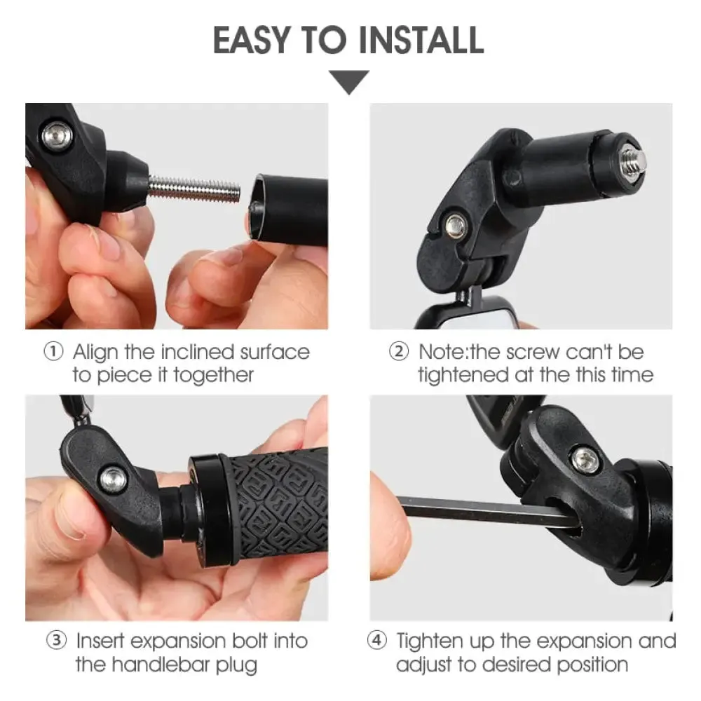 360 Degree Rotatable Bicycle Rearview Mirror with Back Reflector