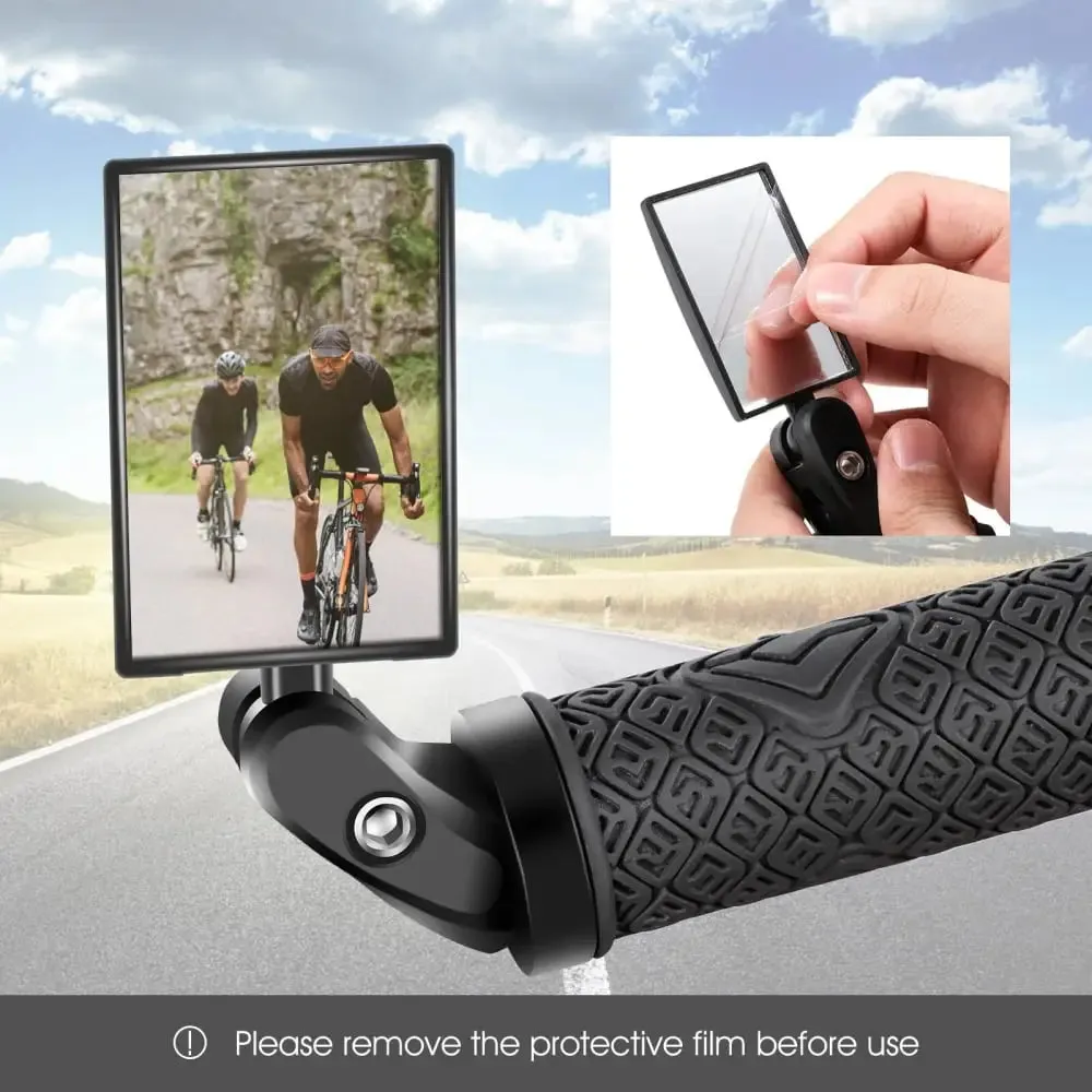 360 Degree Rotatable Bicycle Rearview Mirror with Back Reflector