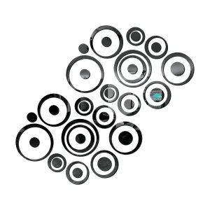 40 Ring and Dots Black Wall Mirrors|Acrylic Stickers|Mirrors|Wall Mirror Stickers|Wall Mirror Decor|Stickers for Wall|Sticker Mirror|Acrylic Mirror|Mirror for Wall|Mirror Stickers.595