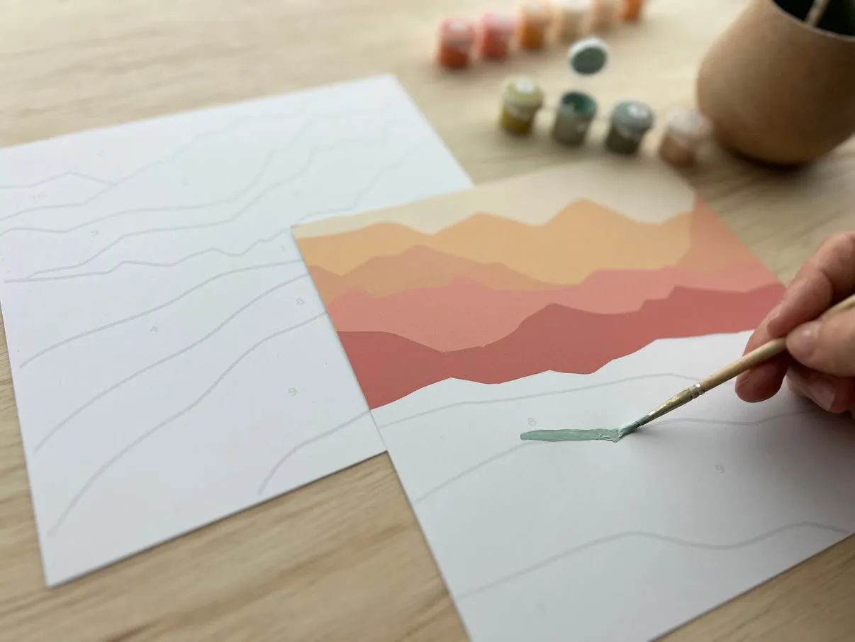 Abstract Zen Peaks Meditative Art Paint by Breathe People