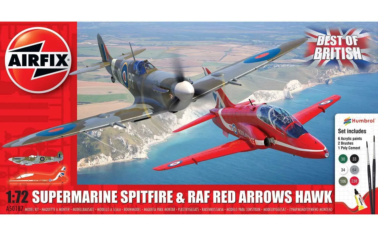 Airfix Best Of British Spitfire And Raf Red Arrows Hawk