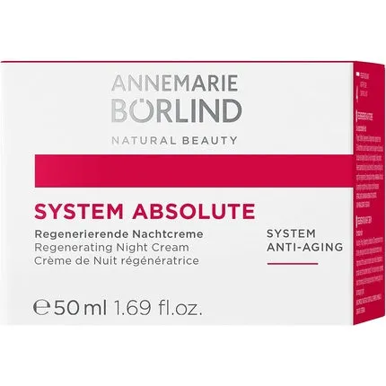 Annemarie Borlind System Absolute Regenerating Night Cream 50 ml - activates the production of collagen and elastin - nourishing , strengthening, regenerating - vegetarian, Annemarie Borlind