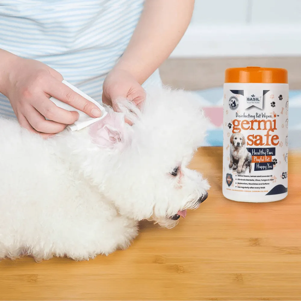 Basil Germi Safe Wet Wipes for Dogs and Cats