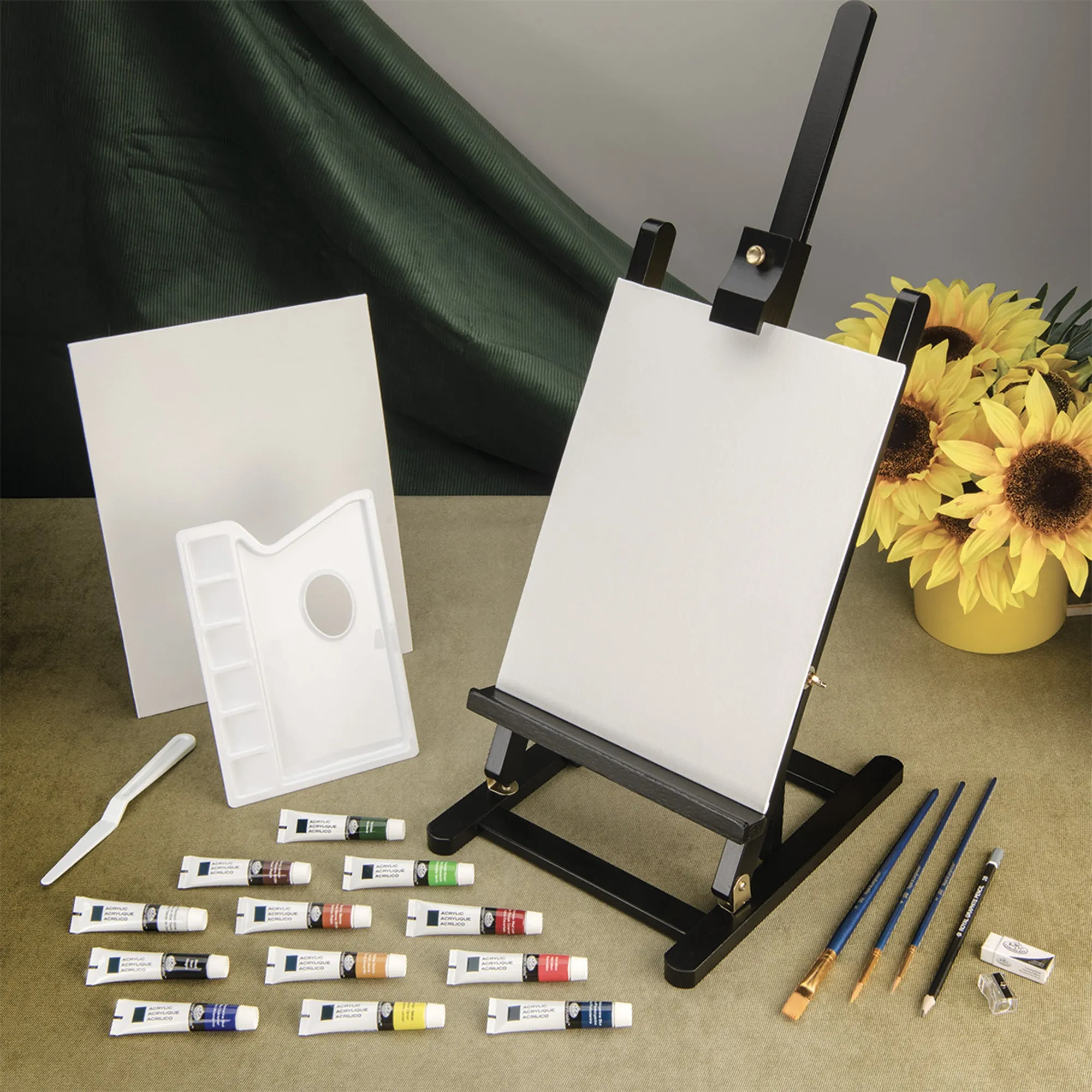 Black Series Acrylic Painting Easel Kit - 23 Pieces