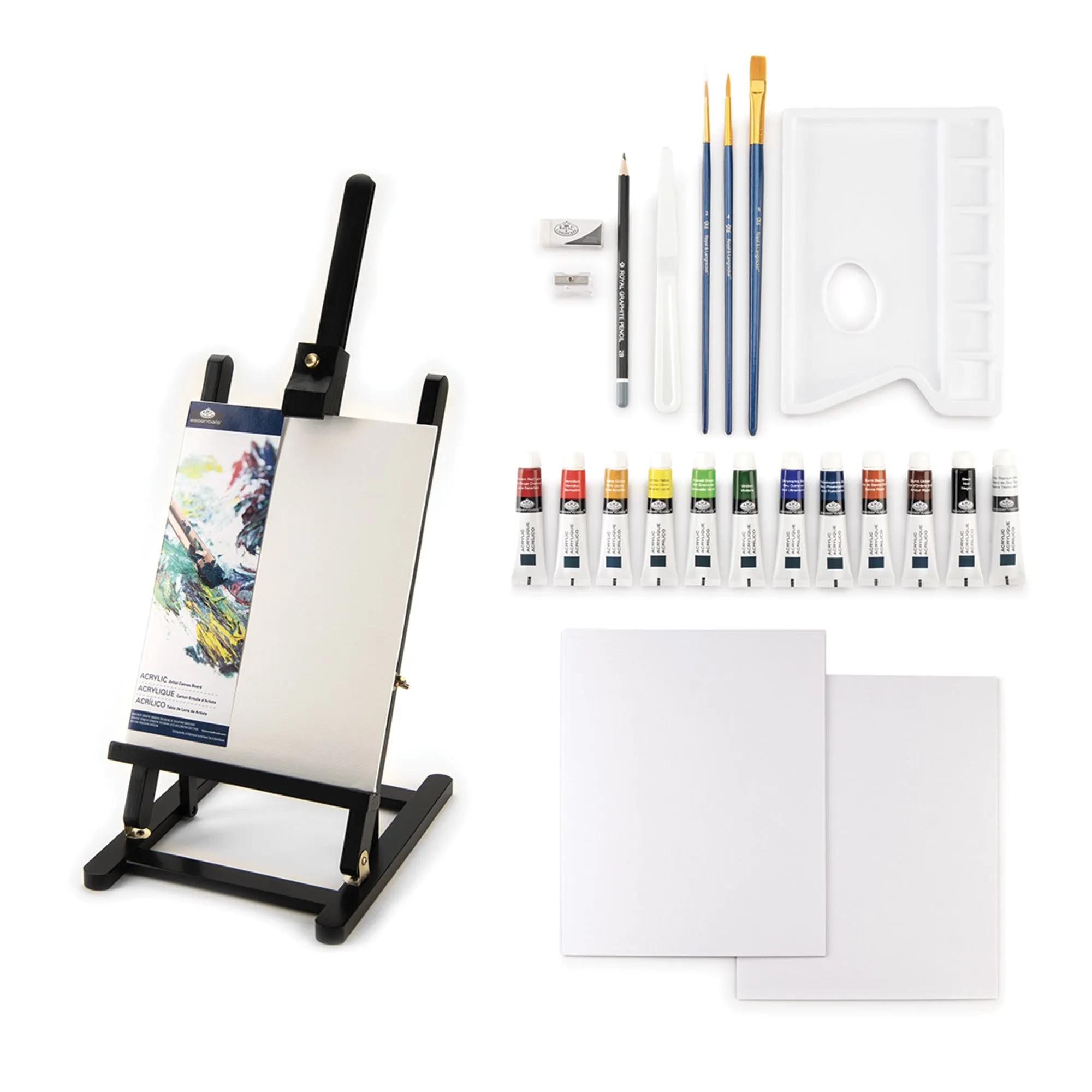 Black Series Acrylic Painting Easel Kit - 23 Pieces