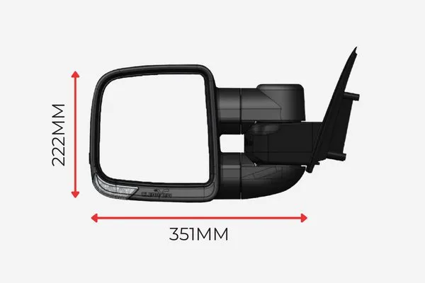 Clearview Compact Towing Mirror for Ford Ranger Next Gen 2023  (MY23.5)