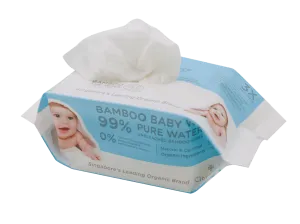 Cloversoft Unbleached Bamboo Pure Water Organic Baby Wipes 40 Sheets