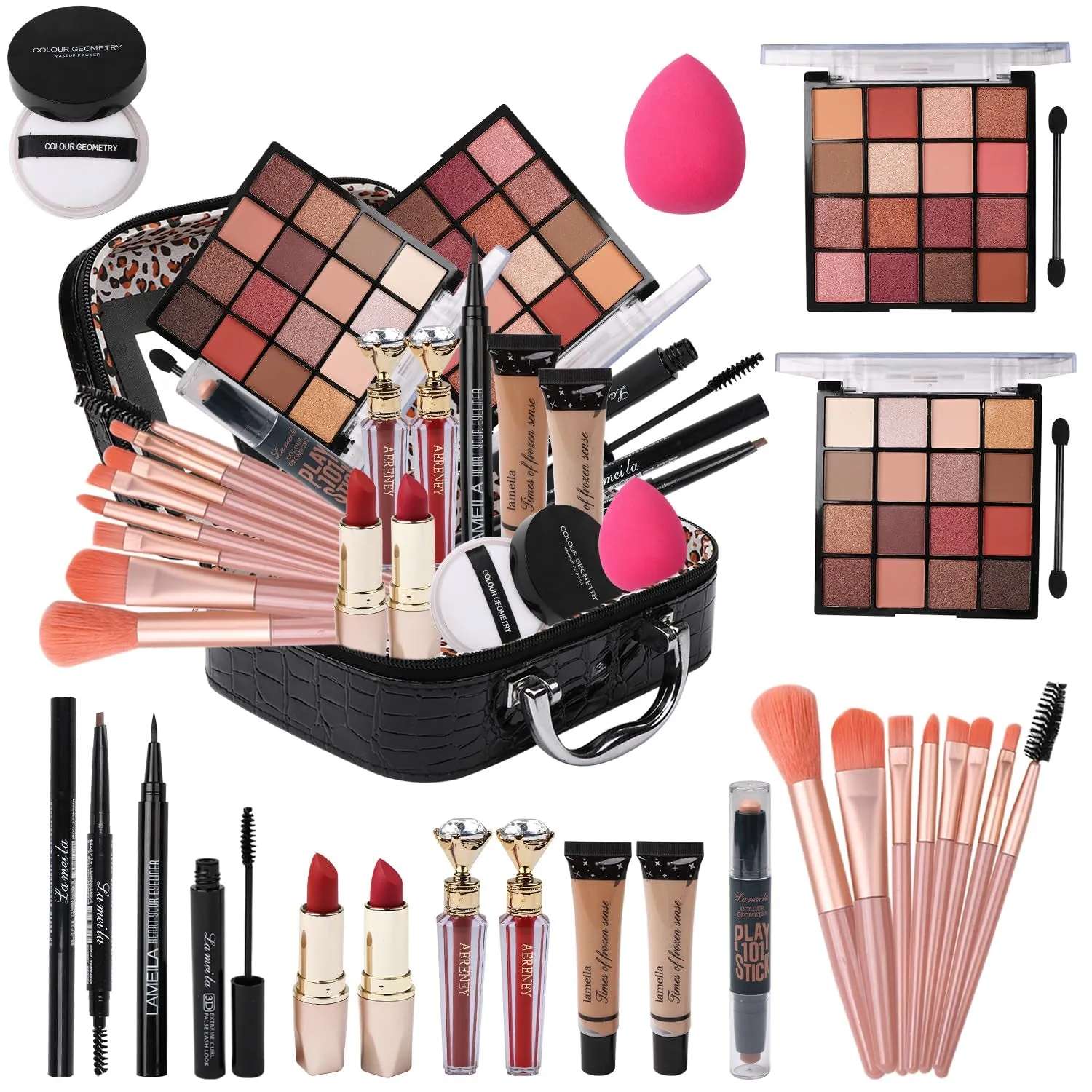 Complete Makeup Essentials Kit for Teen Girls - Eyeshadow, Foundation, Eyeliner, Brushes & More