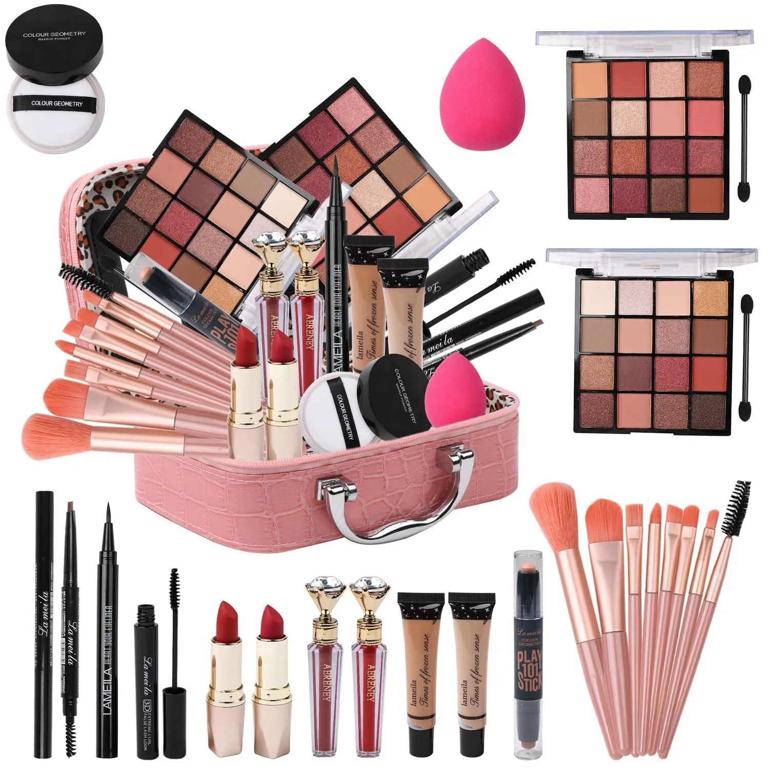 Complete Makeup Essentials Kit for Teen Girls - Eyeshadow, Foundation, Eyeliner, Brushes & More