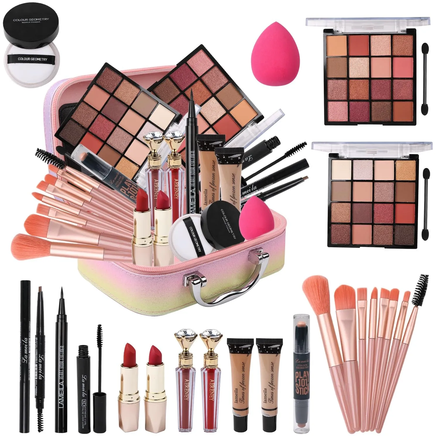 Complete Makeup Essentials Kit for Teen Girls - Eyeshadow, Foundation, Eyeliner, Brushes & More