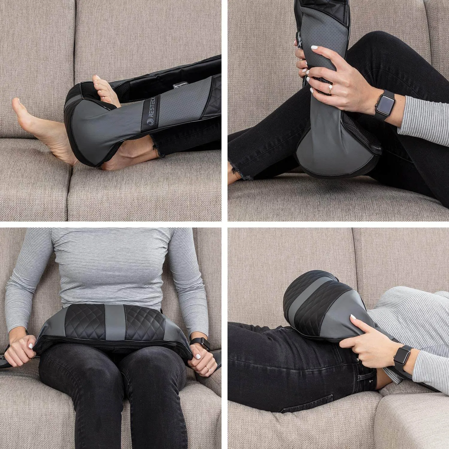 Heated neck and back massager RESTECK Deep Tissue 3D, black/gray