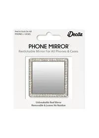 iDecoz Silver Square Glitz Phone Mirrors
