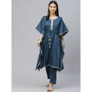 Laado Blue Lurex Kaftan Set (Set of 2)