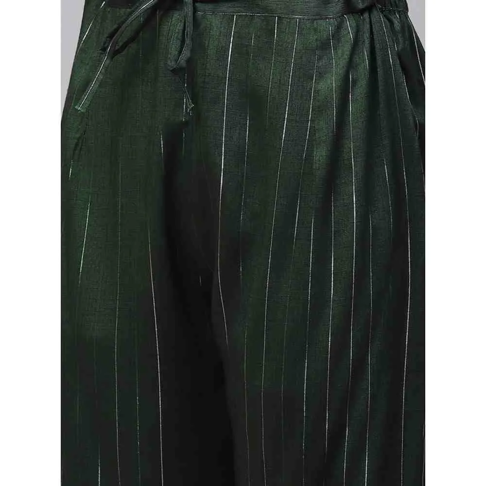 Laado Bottle Green Lurex Kaftan Set (Set of 2)