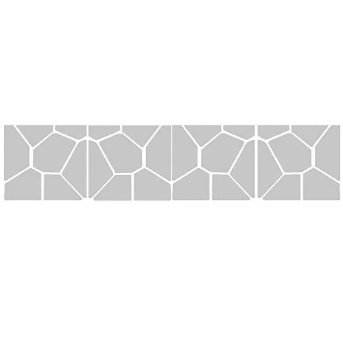 LICHTS 28Pcs 3D Acrylic Geometry Mirror Wall Sticker Home Art Decal Decor Silver