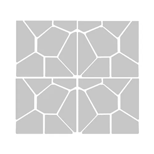 LICHTS 28Pcs 3D Removable Mirror Acrylic Wall Sticker DIY Home Decor 20x20cm Silver