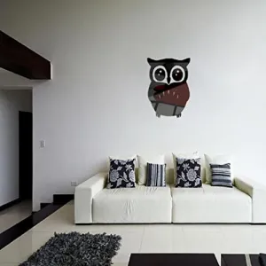 LICHTS 3D Mirror Style OWL Removable Decal Wall Sticker DIY Decorative Mural -Black
