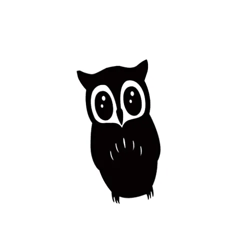 LICHTS 3D Mirror Style OWL Removable Decal Wall Sticker DIY Decorative Mural -Black