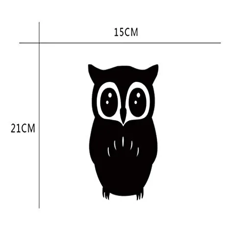 LICHTS 3D Mirror Style OWL Removable Decal Wall Sticker DIY Decorative Mural -Black