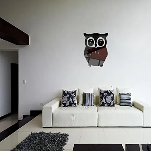 LICHTS 3D Mirror Style OWL Removable Decal Wall Sticker DIY Decorative Mural -Black