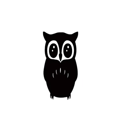 LICHTS 3D Mirror Style OWL Removable Decal Wall Sticker DIY Decorative Mural -Black