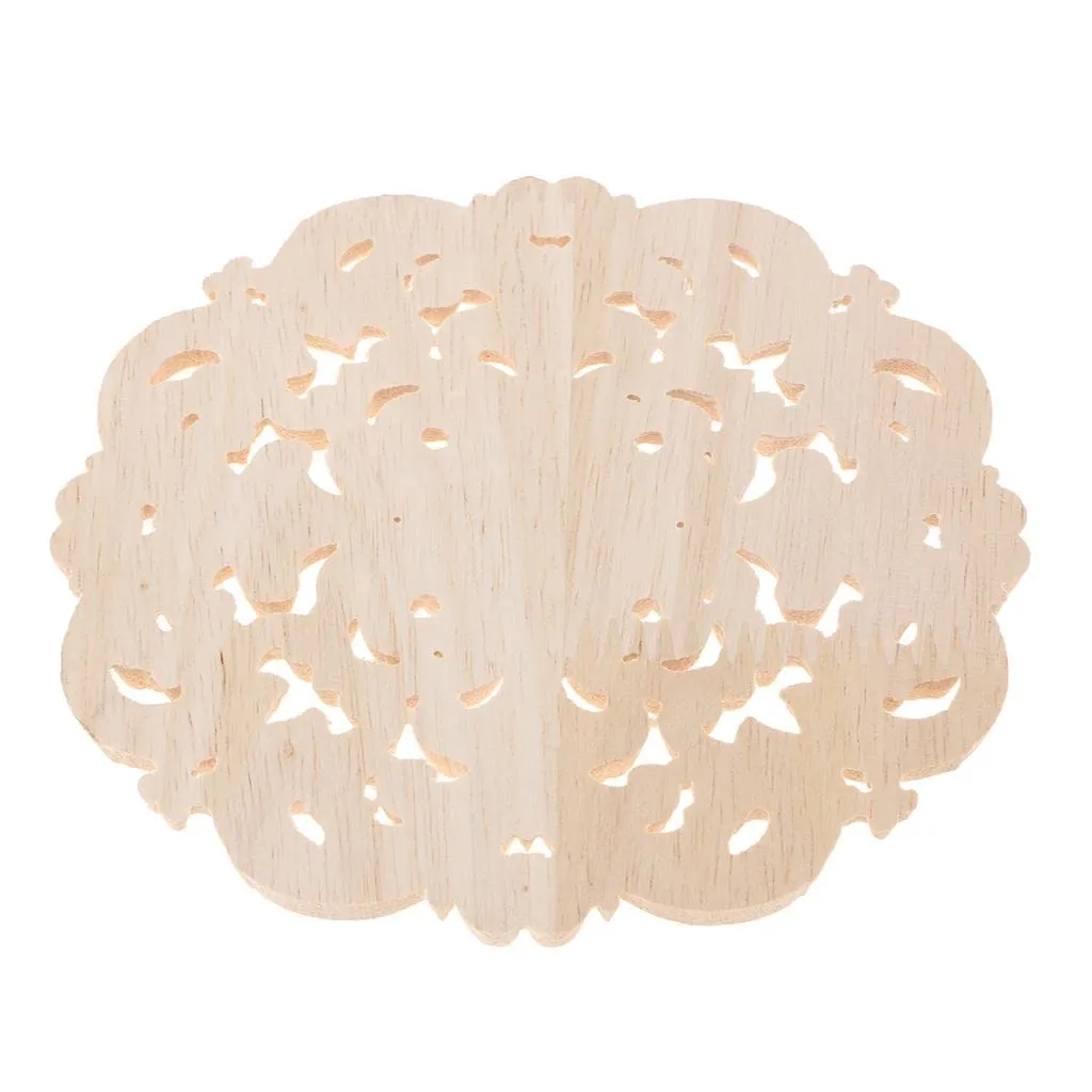 LICHTS European Style Wood Round Carved Appligue for Furniture Decoration Size_M