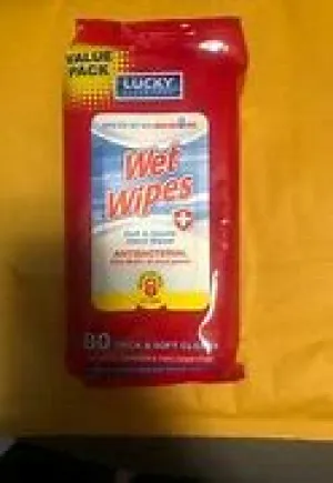 Lucky Antibacterial Wet Wipes**Value Pack 80 count Pack***