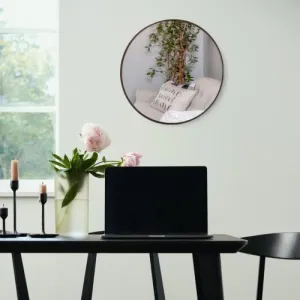 MAISSON Metal Frame Round Wall Mirror Royal Mirror Home Decorative Mirror Modern Mirror Living Room Mirror Wall Mirror Bathroom Mirror Size 36x36 inches Color Copper MF 57