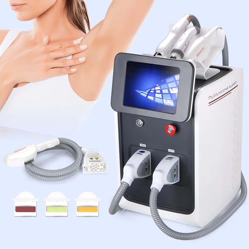 Professional  3 In 1 SHR Elight IPL Permanent Hair Removal YAG Laser Tattoo Remove SPA Beauty Device