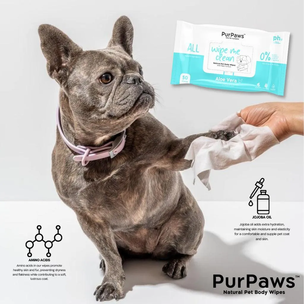 Purpaws Hypoallergenic Pet Cleaning Body Pet Wipes