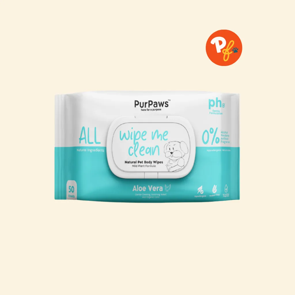 Purpaws Hypoallergenic Pet Cleaning Body Pet Wipes