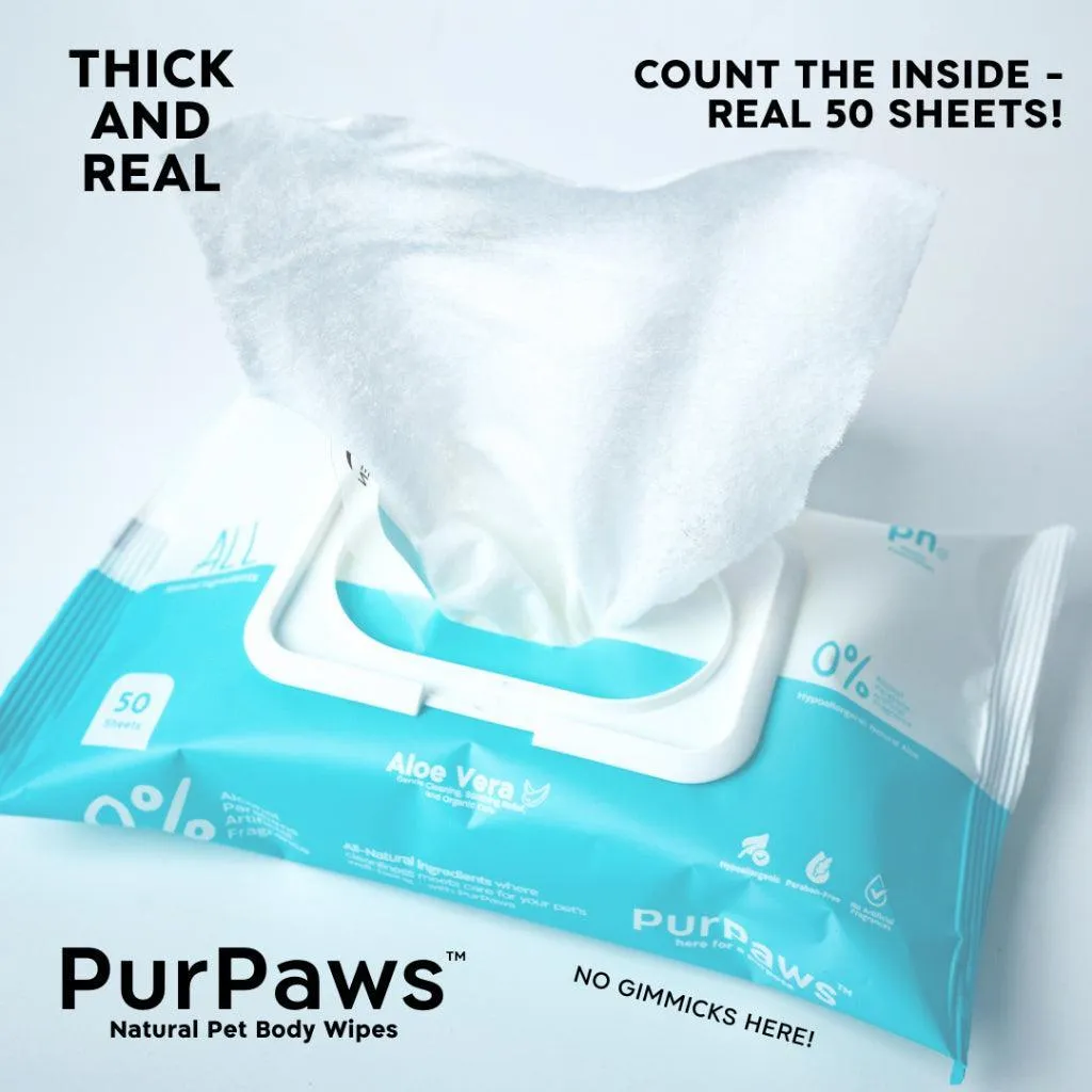 Purpaws Hypoallergenic Pet Cleaning Body Pet Wipes