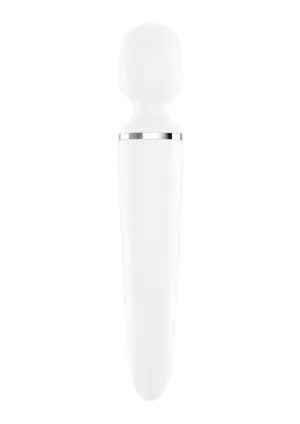 Satisfyer Wand-Er Woman USB Rechargeable Silicone Massager 13in - White/Chrome
