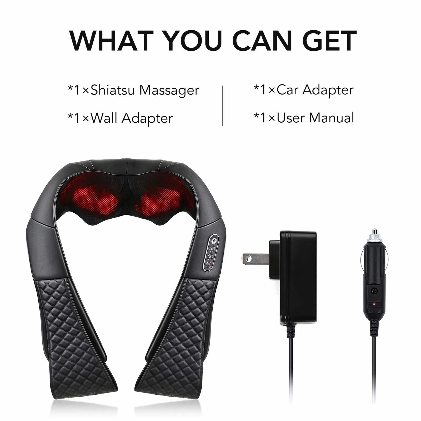 Shiatsu Neck and Back Massager with Heat Electric Shoulder Massagers