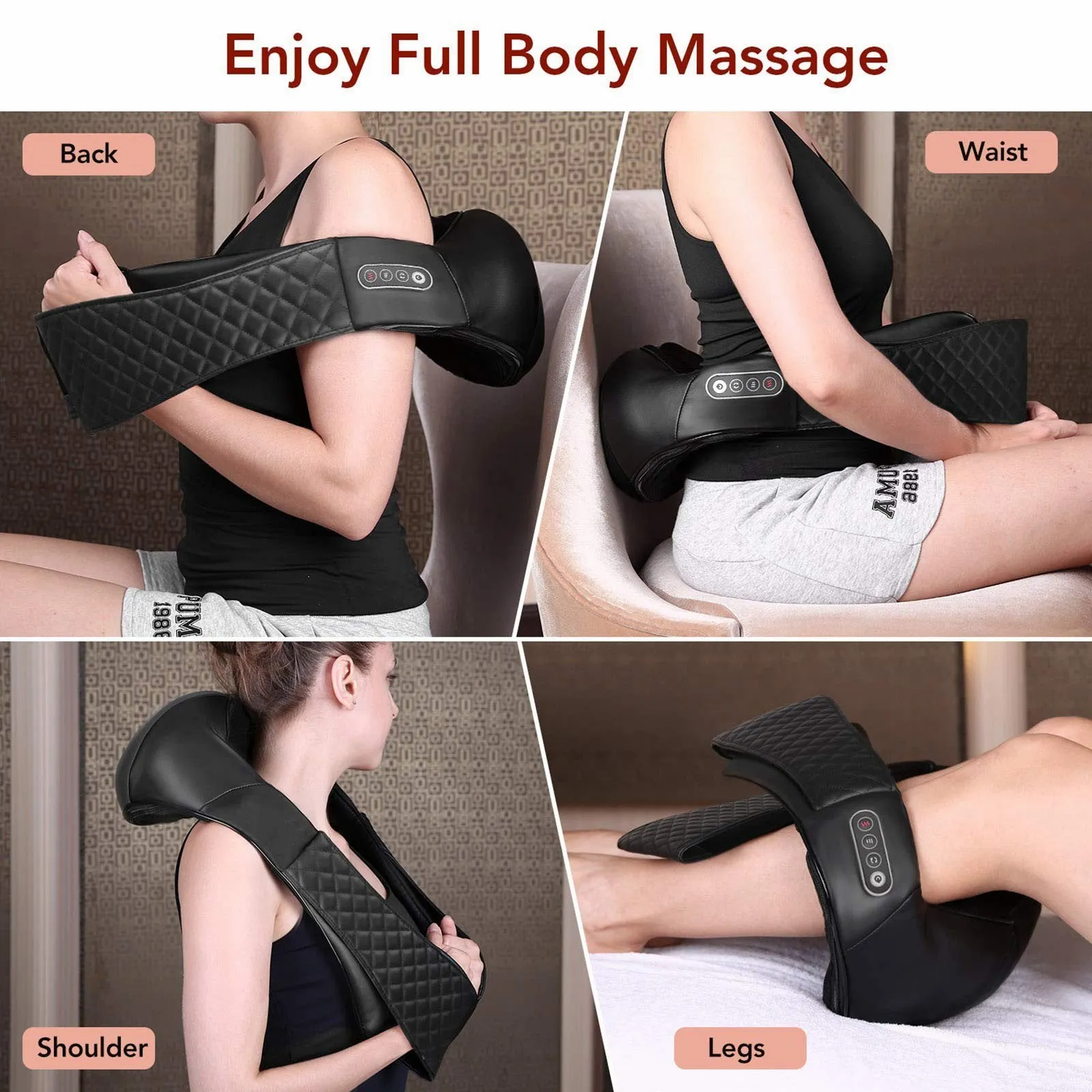 Shiatsu Neck and Back Massager with Heat Electric Shoulder Massagers