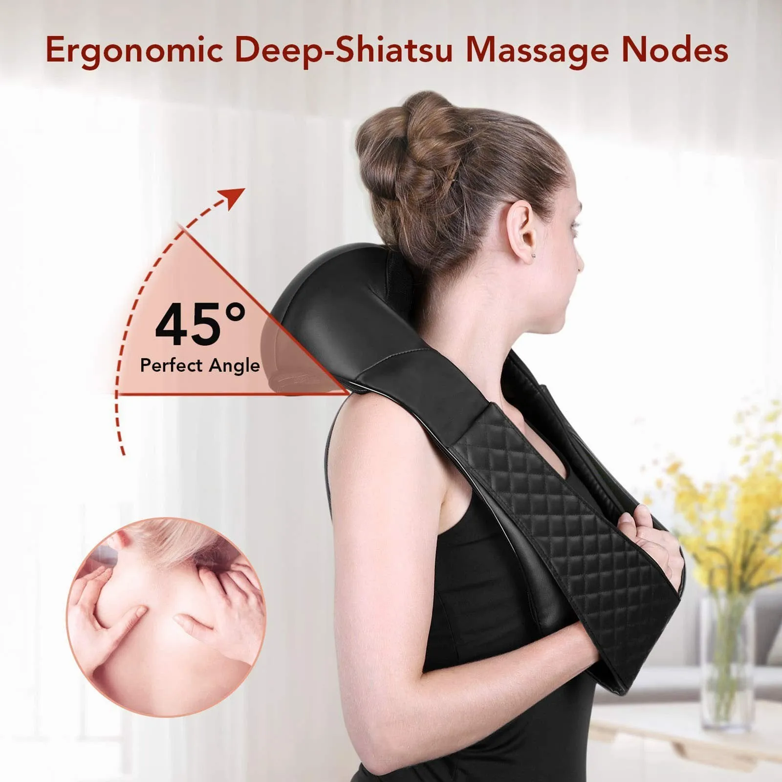 Shiatsu Neck and Back Massager with Heat Electric Shoulder Massagers
