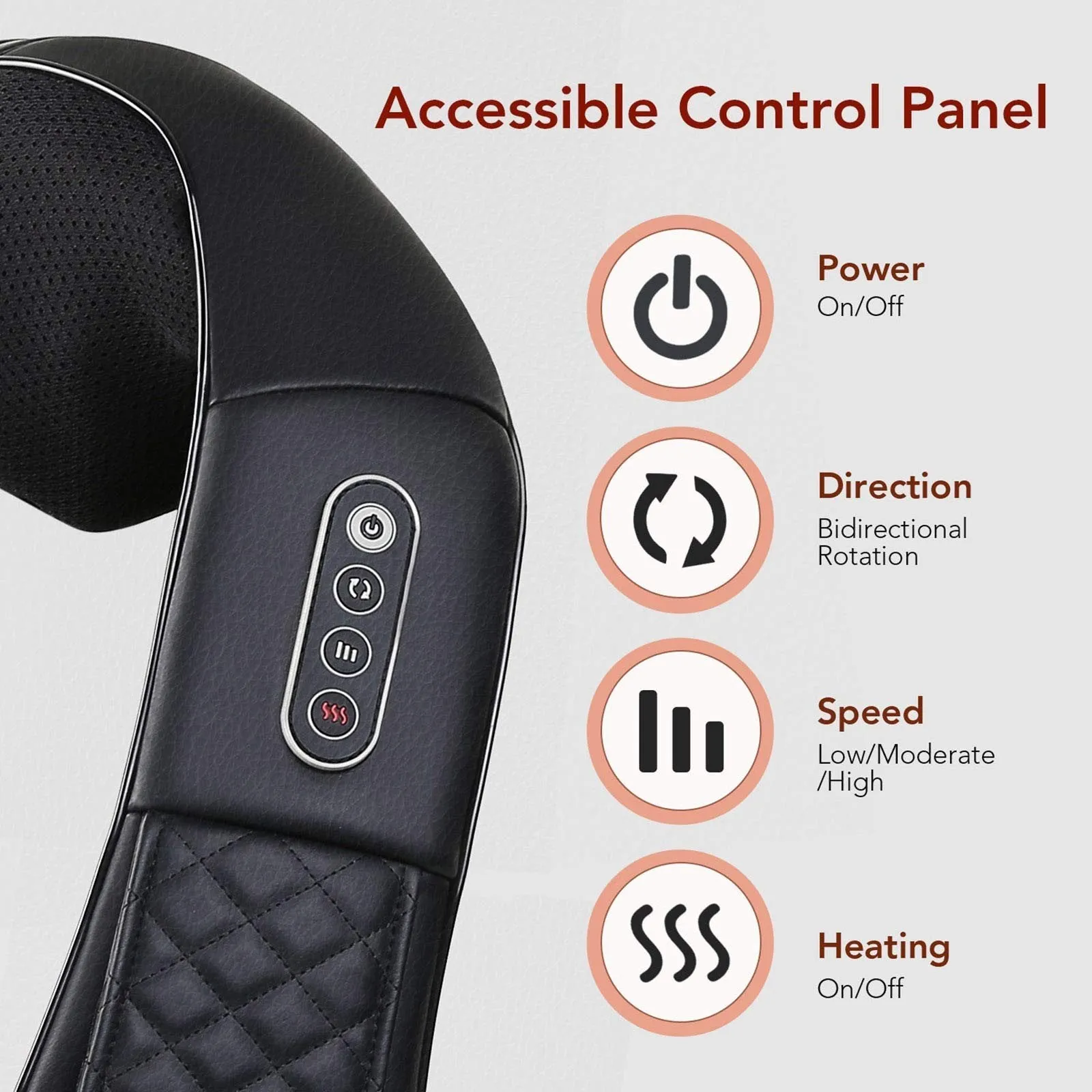 Shiatsu Neck and Back Massager with Heat Electric Shoulder Massagers