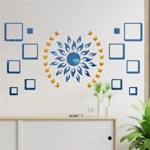 Sun 12 Square 20 Butterfly Blue Wall Mirrors|Acrylic Stickers|Mirrors|Wall Mirror Stickers|Wall Mirror Decor|Stickers for Wall|Sticker Mirror|Acrylic Mirror|Mirror for Wall|Mirror Stickers.11
