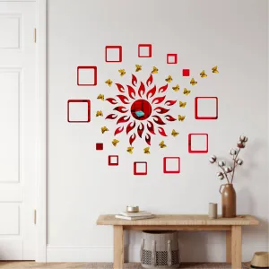 Sun 12 Square 20 Butterfly Red Wall Mirrors|Acrylic Stickers|Mirrors|Wall Mirror Stickers|Wall Mirror Decor|Stickers for Wall|Sticker Mirror|Acrylic Mirror|Mirror for Wall|Mirror Stickers.25